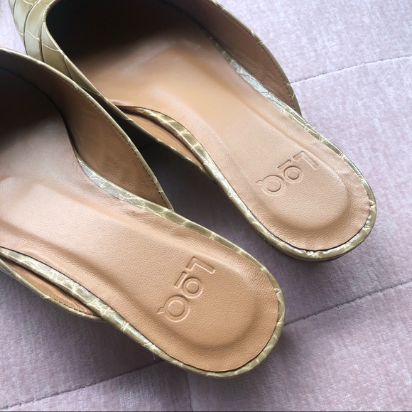 🆕 LOQ Green Carmen Croc-effect Leather Mules 36 - Picture 5 of 6